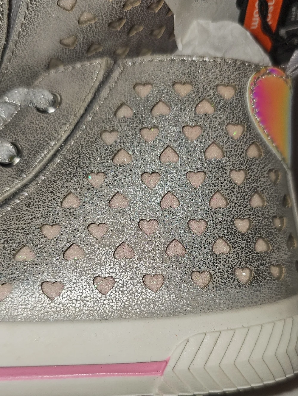 Wonder Nation Baby Girl Heart High Top Sneaker, Size 6